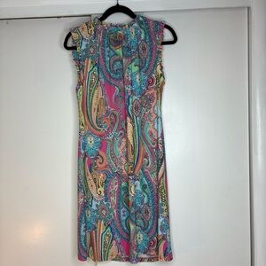 Sleeveless dress 10. Feminine Paisley In Pink, Blue, Yellow, Green. Comfy Boho